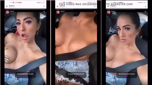 Karla Bustillos Pasea En El Automóvil Para Sus Seguidores