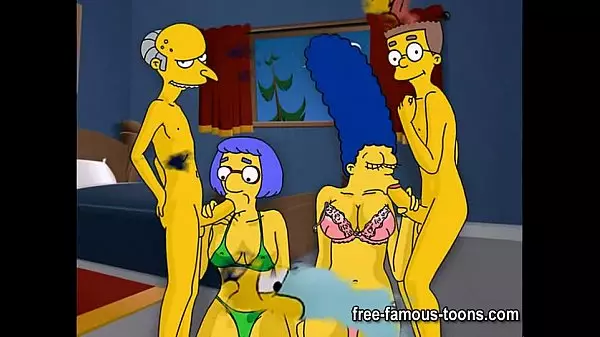 Los Simpsons Hentai Orgía Dura