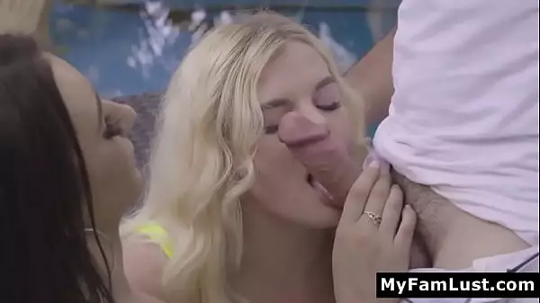 Stepmom Blindfolds Her Stepdaughter And Lets Stepdad Fuck Her - Alessia Luna, Nikki Sweet