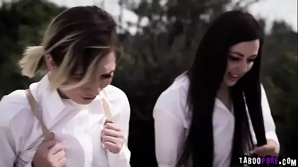 Teen Bestfriends Eliza Jane And Whitney Wright Skipped Classes And Went To An Abandoned House.A Paranoid Guy Saw Them And Fucked Them Both.