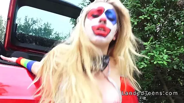 Clown Teen Sucks Cock Outdoor Pov