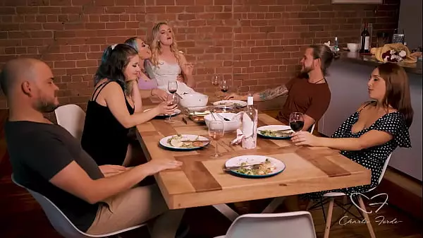 Teaser: ¡Charlie Invita A Sus Amigos A Cenar Que Termina En Un Loco Sexo Grupal!