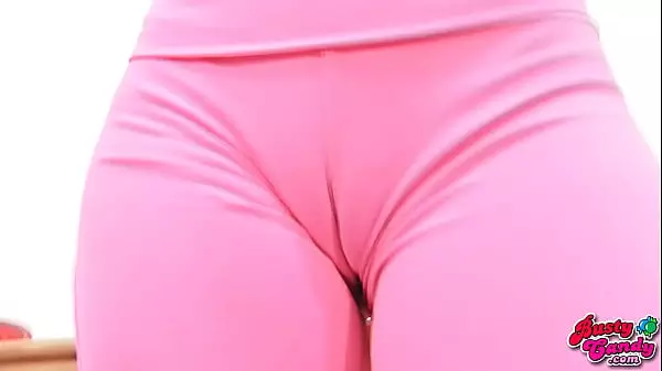 Busty Blonde Teen Shows Deep Cameltoe Pussy In Tight Spandex