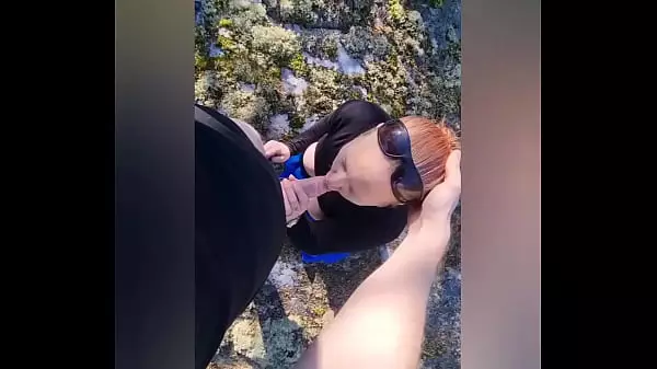 Redhead Bbw Gets Fucked & Gives Blowjob Outside