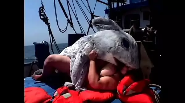 La Perra Enorme Tia Davis Es Follada Y Lamida Por Hombre Disfrazado De Delfín En El Barco