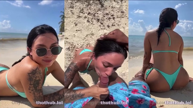 Karol Rosado Realizando Sexo Oral En La Playa