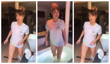 Amanda Cerny Filtrada Pezón Mojado Camiseta Vídeo Onlyfans