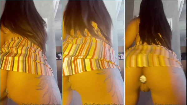 Gi Paes Muestra Su Atrevimiento Al Bailar Con Un Vestido Levantado, Sin Bragas Y Con Un Plug Anal