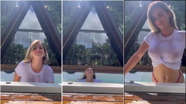 Aline Limas, De Travieso Escote, Luce Todos Sus Atributos Con Una Blusa Mojada