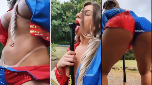 Maikelly Muhl Bailando Con Un Sensual Disfraz De Harley Quinn, Mostrando Todo Su Encanto Y Atrevimiento