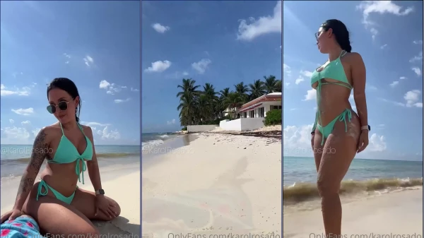 Karol Rosado Dándole Una Mamada A Turista Bien Gorda En La Playa