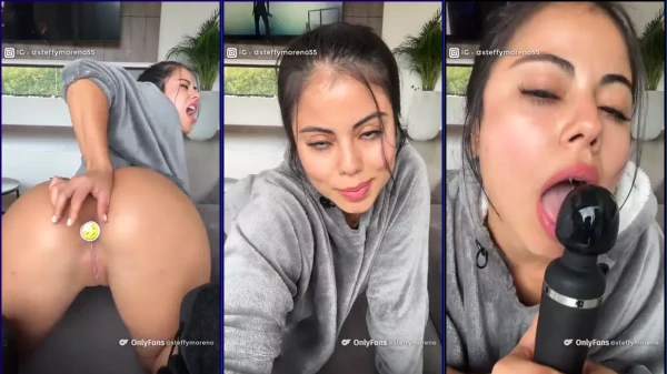 Steffy Moreno, La Famosa Ninfómana De Onlyfans, Disfrutando Mucho Con Un Plug Anal Y Un Vibrador En Su Suave Coño