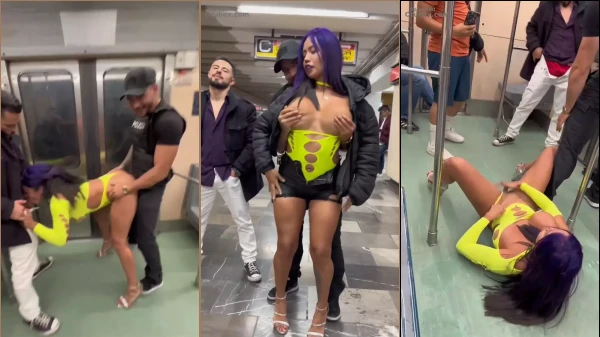 Luna Bella, Una Mujer Mexicana, Manteniendo Relaciones Sexuales En El Metro De La Ciudad De México