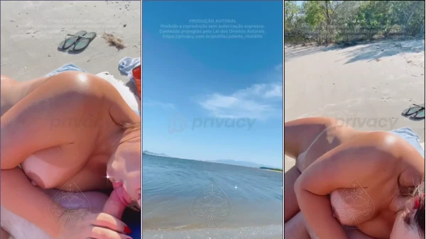 Juliette Hotwife Dándole A Su Marido Una Buena Follada Oral En La Playa Durante El Día