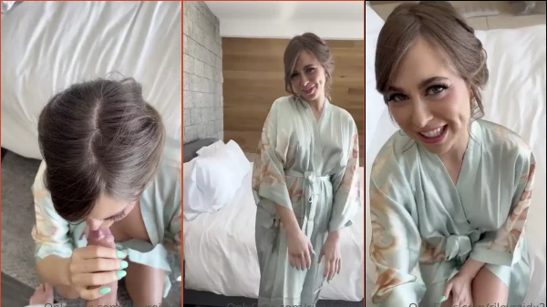 Riley Reid, Actriz De Cine Para Adultos, Haciendo Un Striptease Y Haciéndole Una Mamada A Una Enorme Polla, Luciendo Sus Tetas