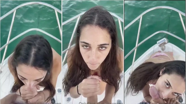 Durante El Viaje En Barco, La Perrita Izzy Green Sorprende Arrodillándose Y Pidiendo Cariño Al Dueño Del Barco