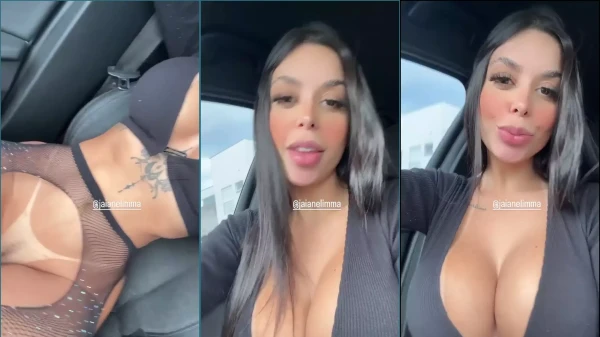 Jaiane Limma Mostrando Sus Curvas En El Auto, Provocando A Privacy