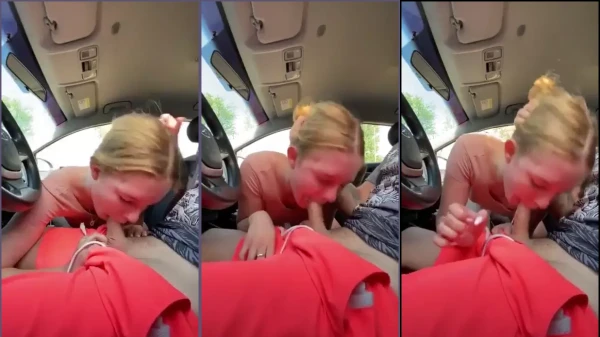 Imágenes Caseras De Una Estudiante Rubia Haciéndole Una Mamada A Un Amigo En El Coche
