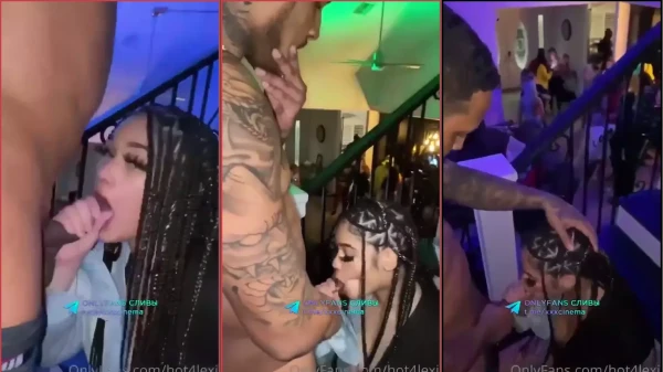 La Chica Hot4Lexi Le Hace Un Oral Húmedo Al Chico De Las Escaleras Durante La Fiesta