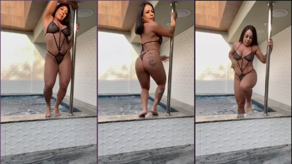 Melissa Pitanga Seduciendo Al Cliente Con Su Baile Sensual En El Caño Del Hotel