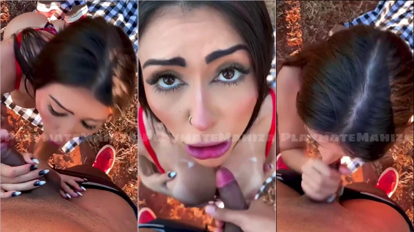 Playmatemahiza Follando Oralmente Caliente Y Eyaculando En Sus Tetas En El Parque