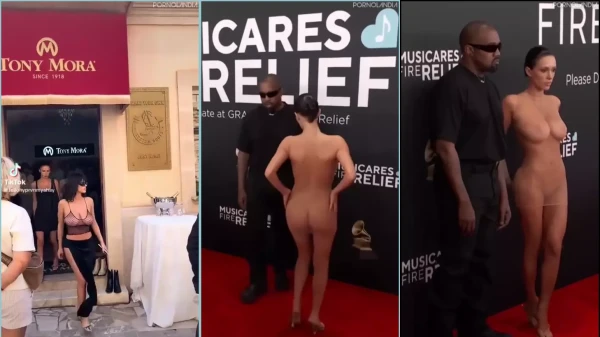 Bianca Censori All Bold, Mostrando Los Senos En Público Con Un Vestido Súper Transparente